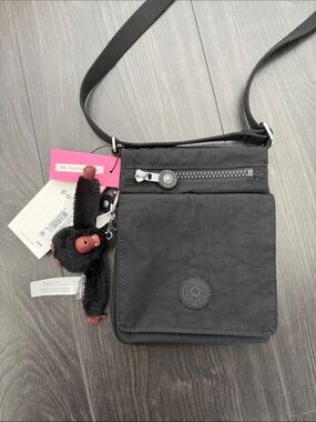 NWT - Kipling Black New Eldorado Crossbody with Monkey Keychain